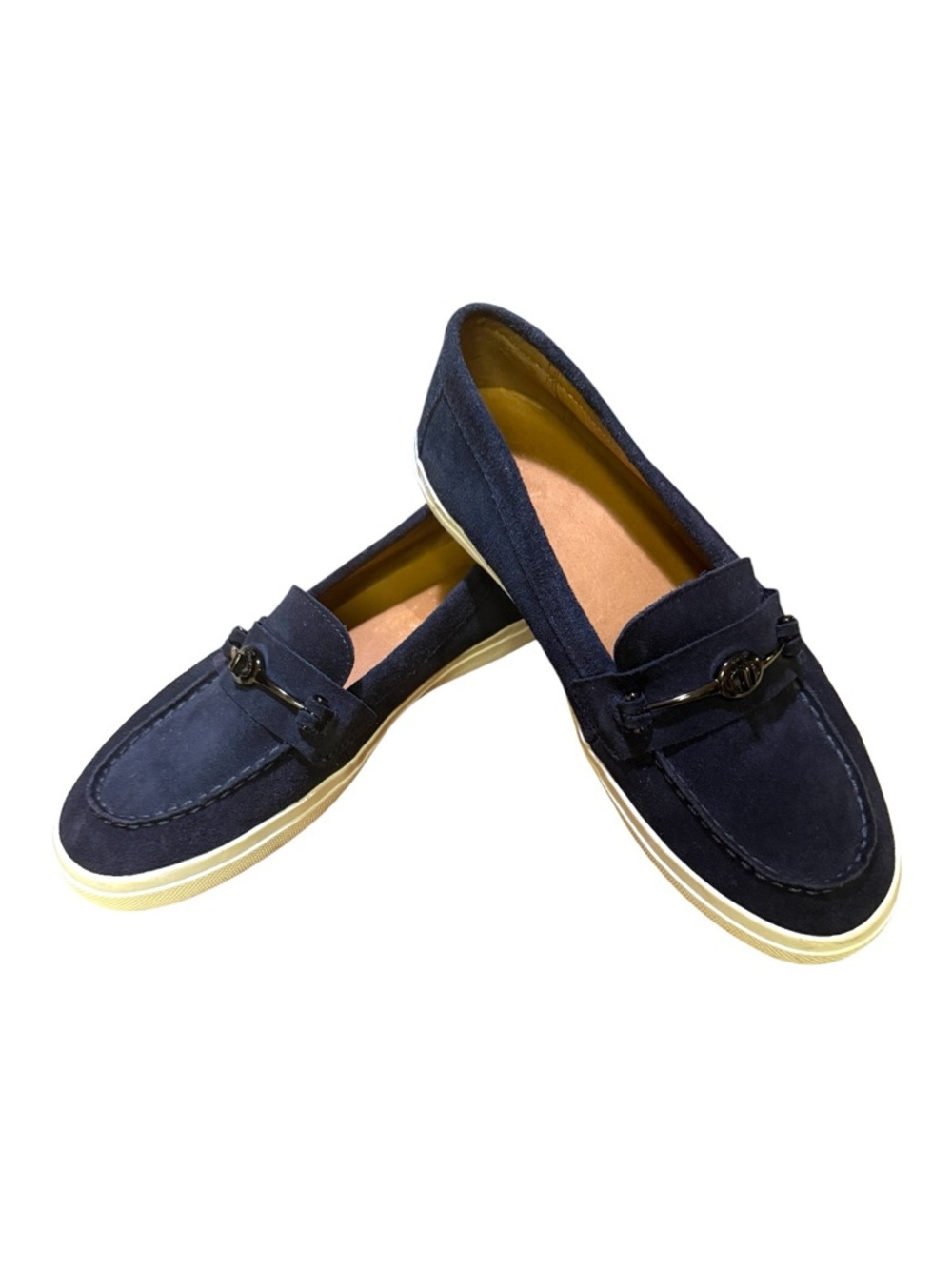 COACH Corey Navy Blue Suede Turnlock Loafer Sneakers Shoes AD0974 Women's 10 B - Picture 2 of 12